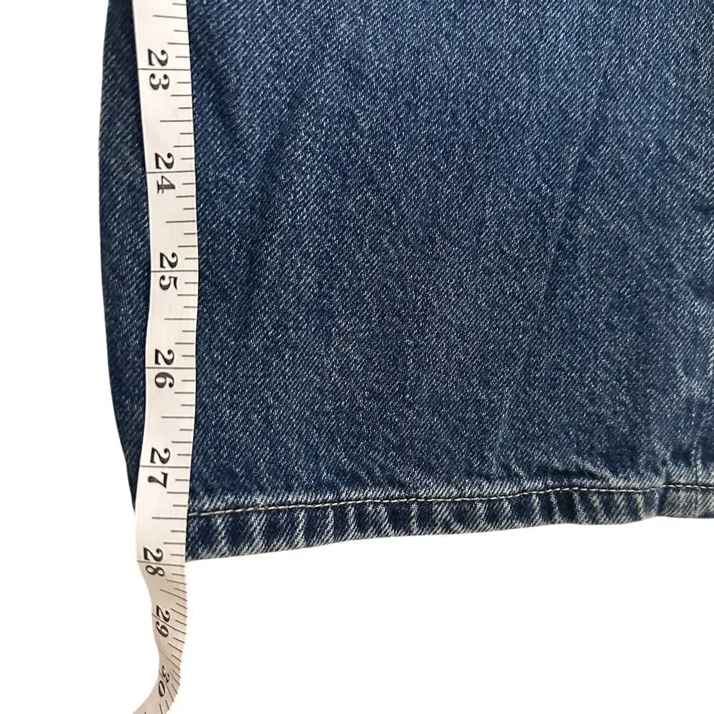 We The Free Cora Mid-Rise Slouchy Boyfriend Jeans Wide Leg Dark Wash, 28 EUC